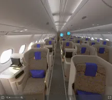 Asiana Airlines Airbus A380-800 old seat maps 360 panorama view