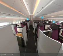 Swiss Airbus A350-900 Senses seat maps 360 panorama view