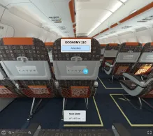 easyJet Europe Airbus A319-100 seat maps 360 panorama view
