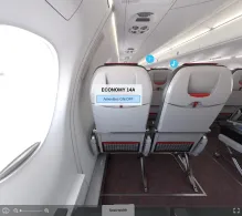 Austrian Airlines Embraer E195 seat maps 360 panorama view