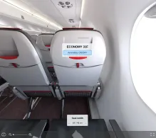 Austrian Airlines Embraer E195 seat maps 360 panorama view