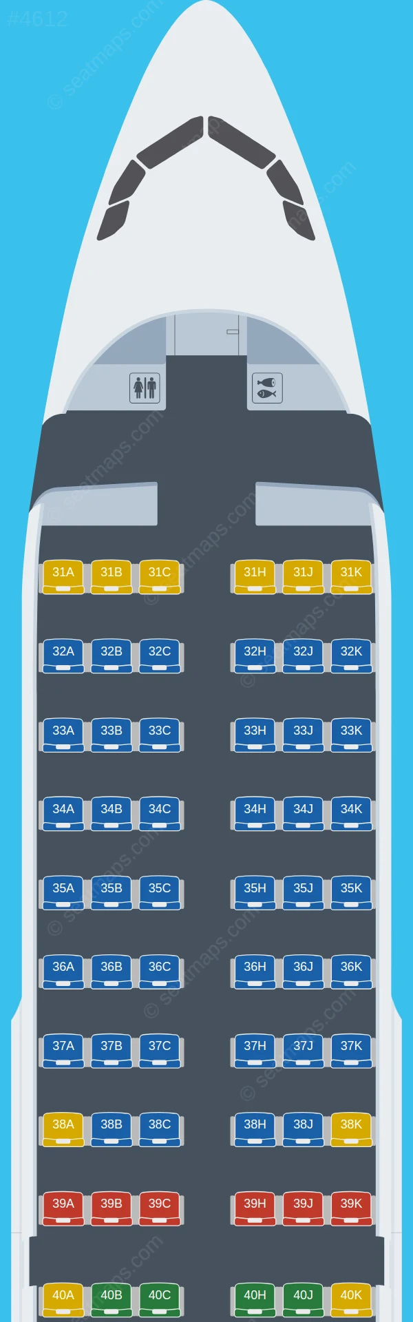 Capital Airlines (Beijing) Airbus A319-100 V.2 seatmap preview