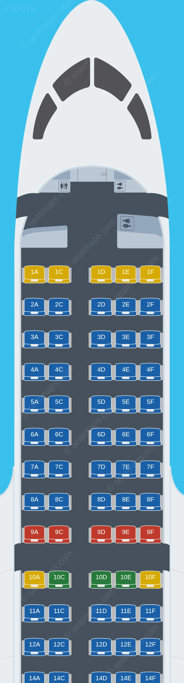 Edelweiss Air Airbus A220-100 seatmap preview