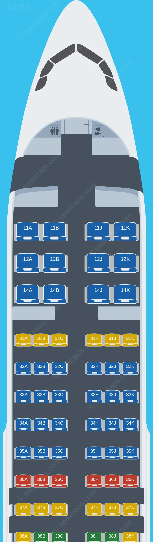 Thai Airways International Airbus A320-200 V.3 seatmap preview