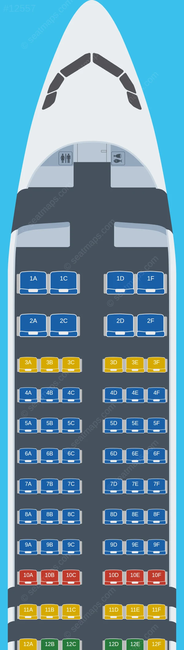 Etihad Airways Airbus A320neo seatmap preview