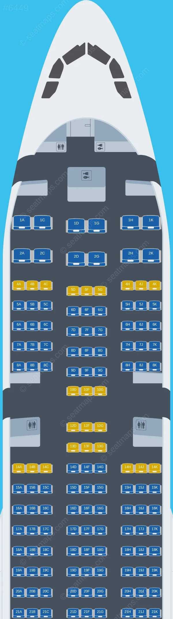 Air Transat Airbus A330-200 V.1 seatmap preview