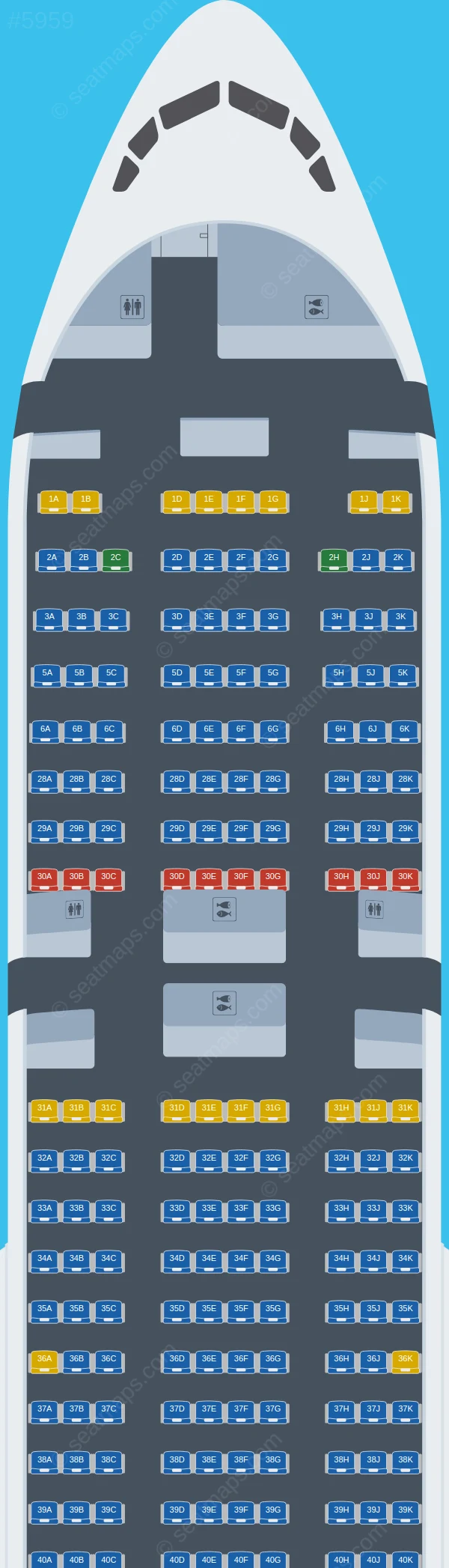 Jin Air Boeing 777-200ER seatmap preview