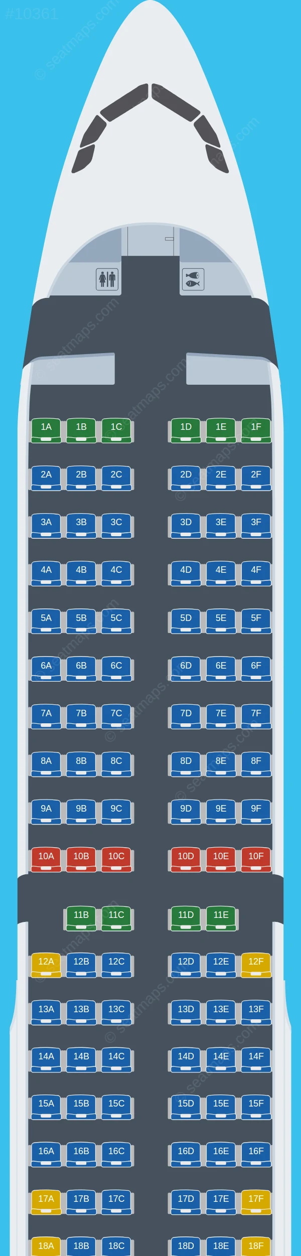 Nordwind Airlines Airbus A321-200 V.6 seatmap preview