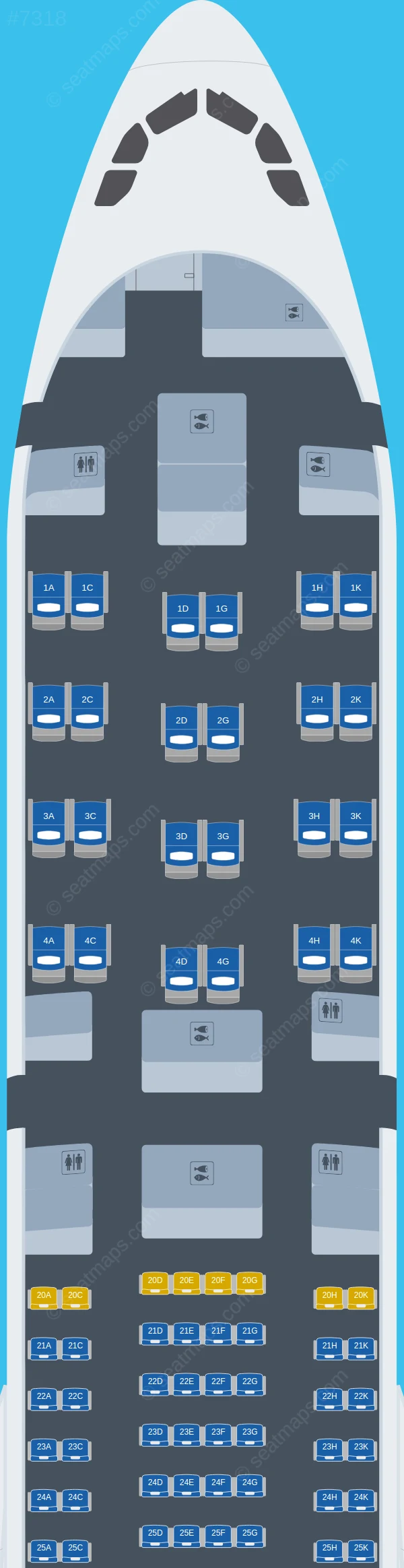 Hi Fly Malta Airbus A340-300 V.2 seatmap preview