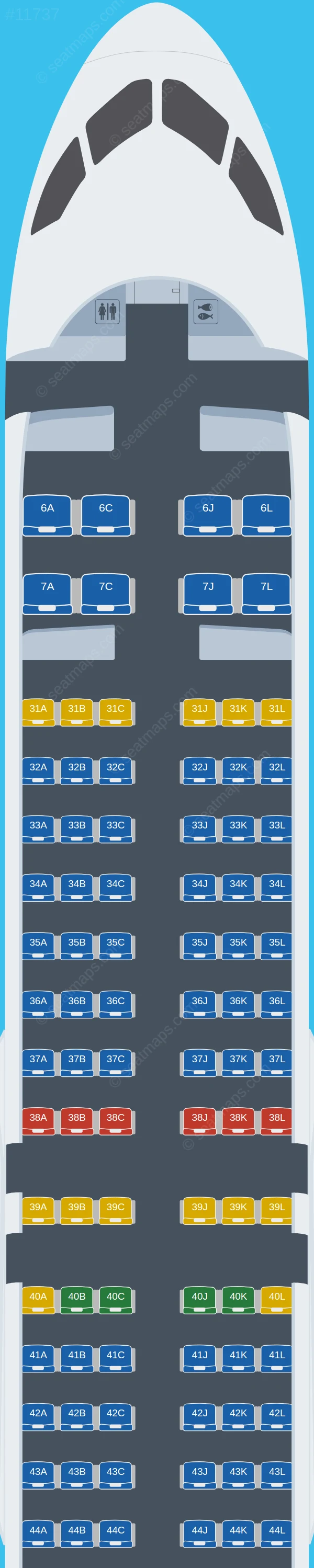 China Eastern COMAC C919 seatmap preview