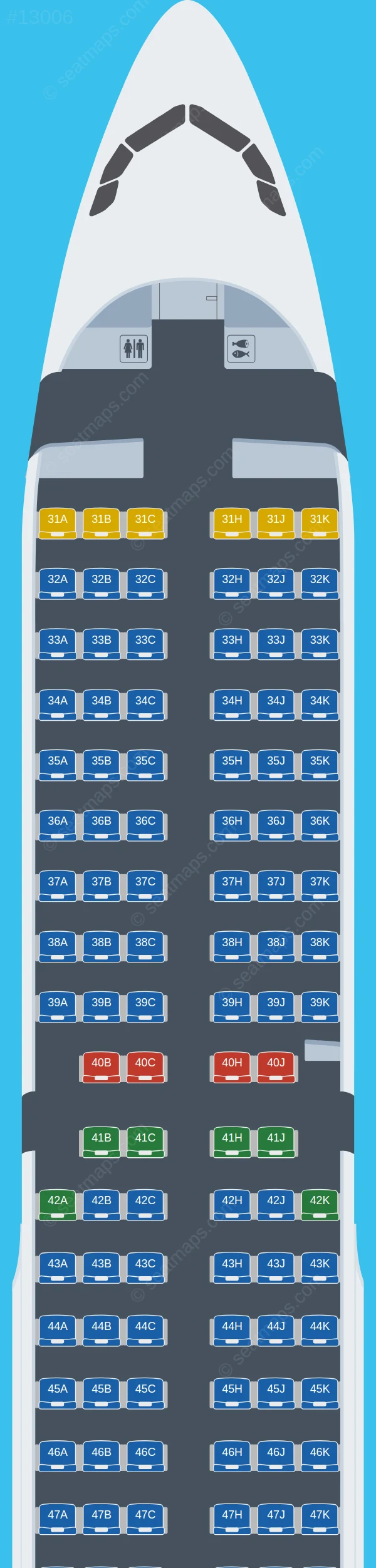 Hong Kong Airlines Airbus A321-200 V.2 seatmap preview