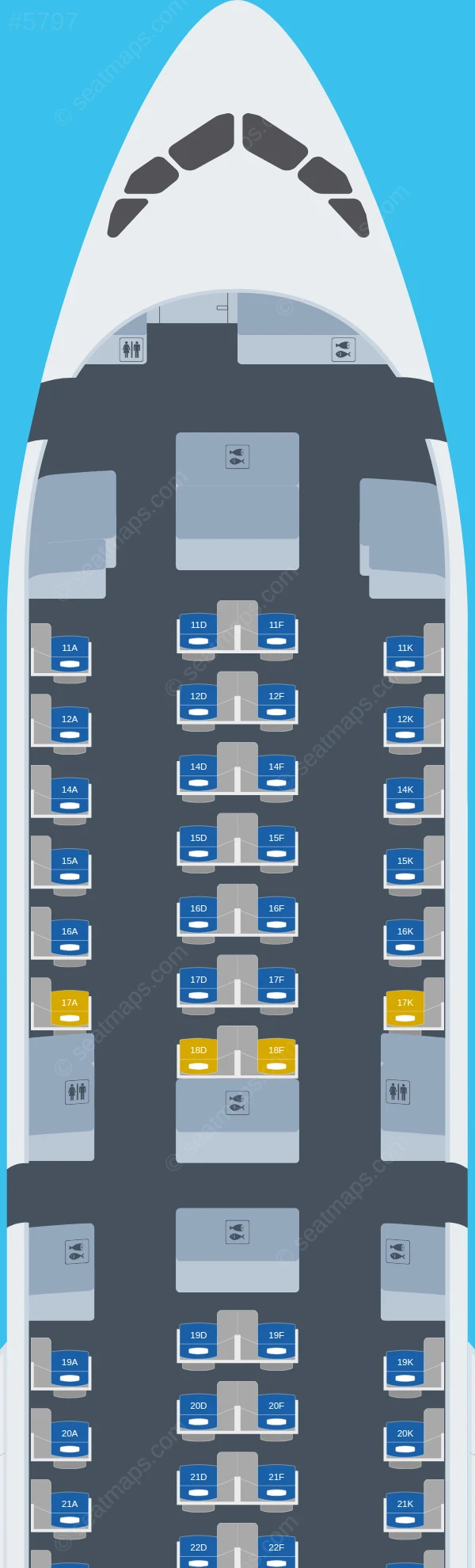 Singapore Airlines Airbus A350-900 V.1 seatmap preview
