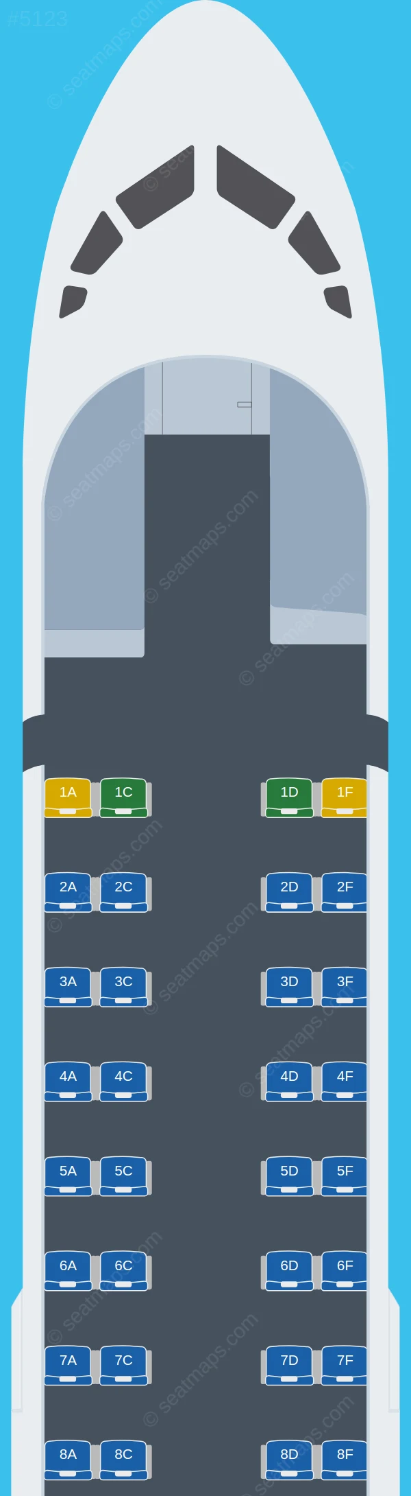 Royal Air Maroc ATR 72-600 seatmap preview