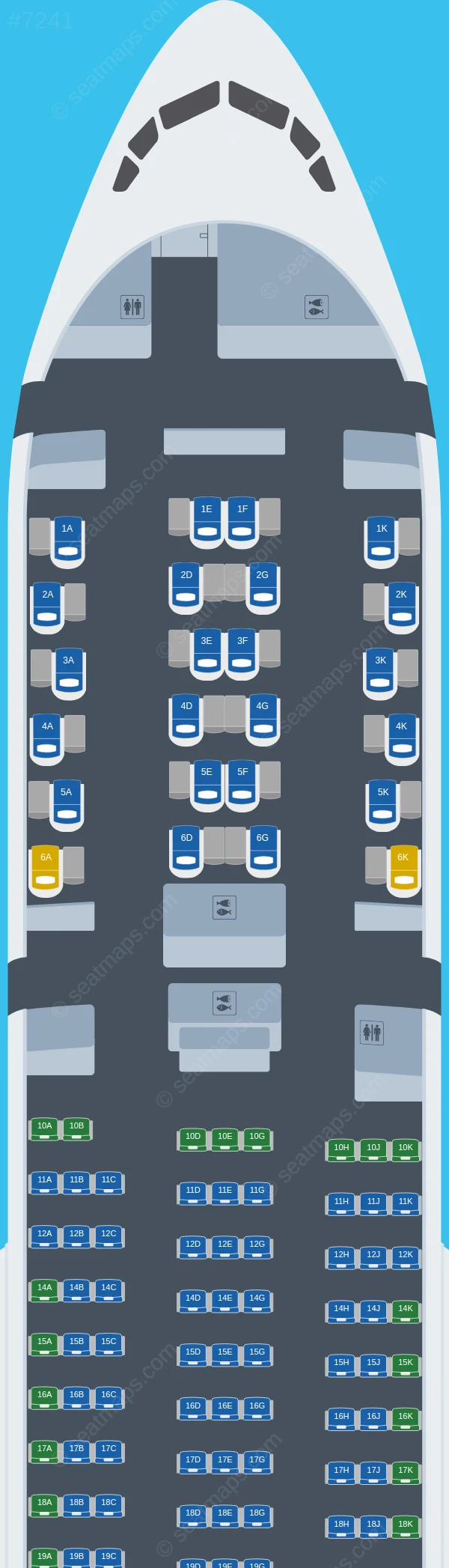 Asiana Airlines Boeing 777-200ER V.2 old seatmap preview