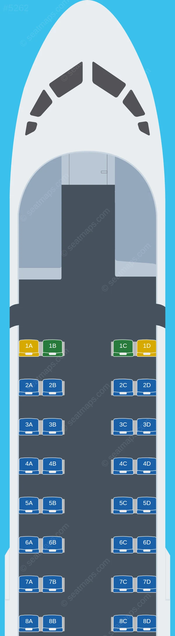 Alliance Air (India) ATR 72-600 seatmap preview