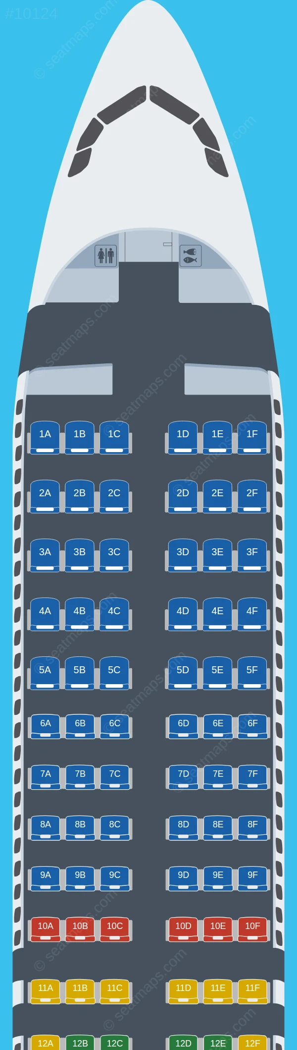 LATAM Airlines Brasil Airbus A320neo seatmap preview