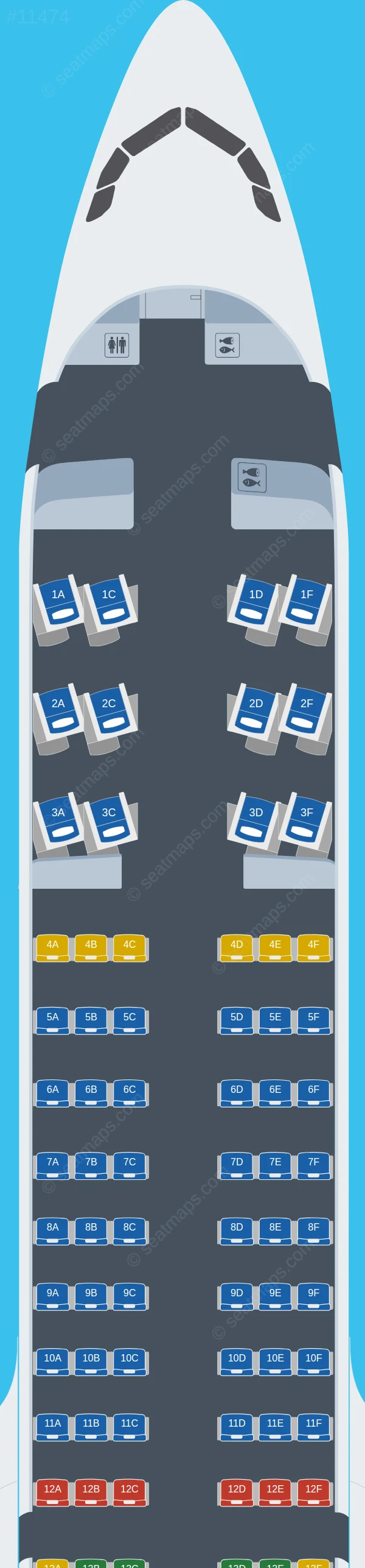 Shenzhen Airlines Airbus A321neo seatmap preview