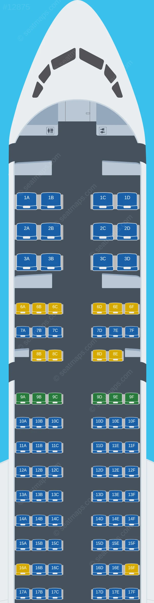 Cubana de Aviación S.A. Tupolev Tu-204-100 seatmap preview