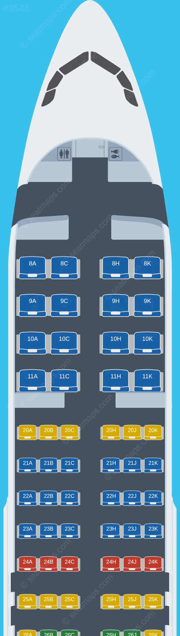 Egyptair Airbus A320-200 V.2 seatmap preview