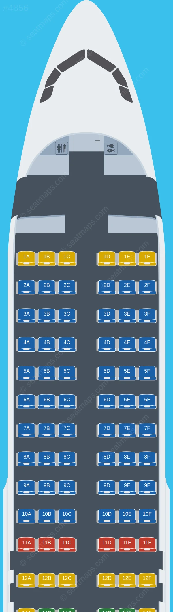AIX Connect Airbus A320-200 seatmap preview