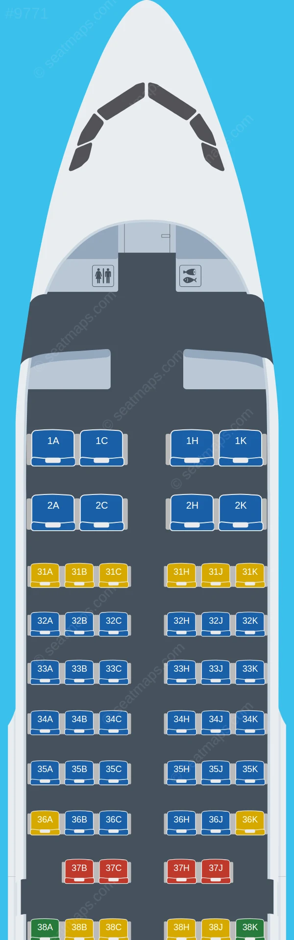 Sichuan Airlines Airbus A319-100 V.1 seatmap preview