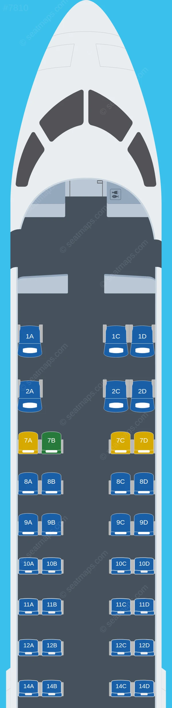 SkyWest Airlines Bombardier CRJ700 V.2 UA seatmap preview