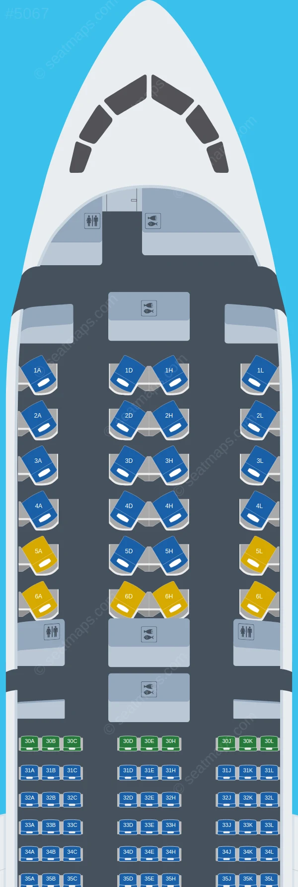 Saudia Boeing 787-9 seatmap preview