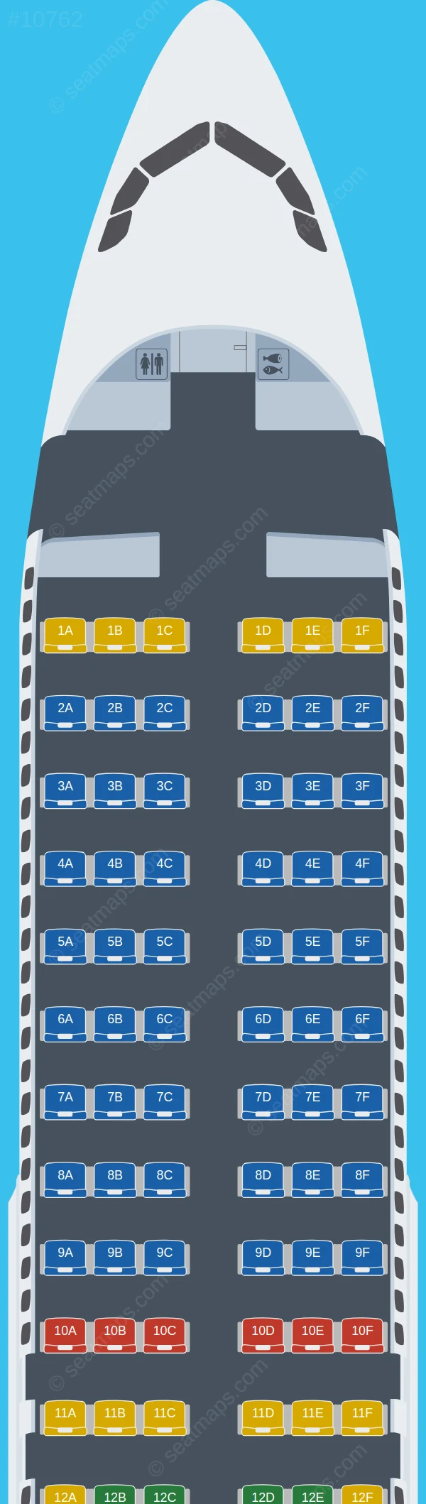 Jazeera Airways Airbus A320-200 V.2 seatmap preview