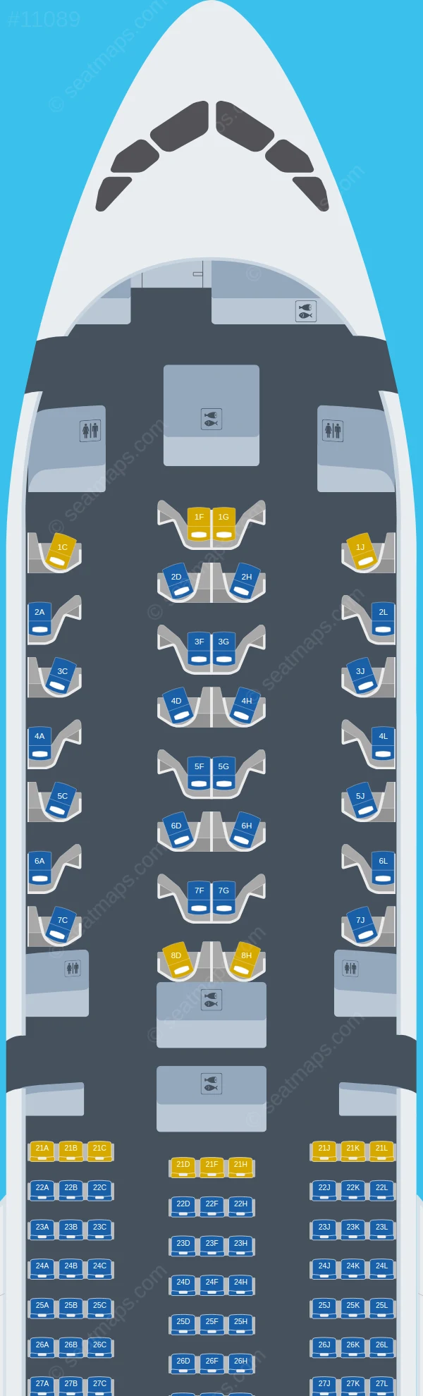 Ethiopian Airlines Airbus A350-900 V.2 seatmap preview
