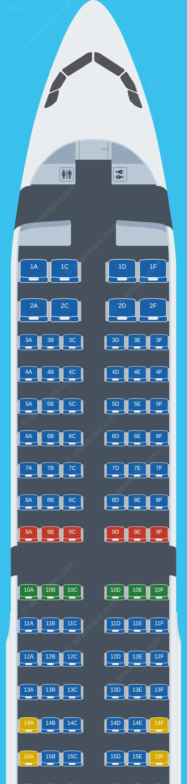 Bamboo Airways Airbus A321-200 V.1 seatmap preview