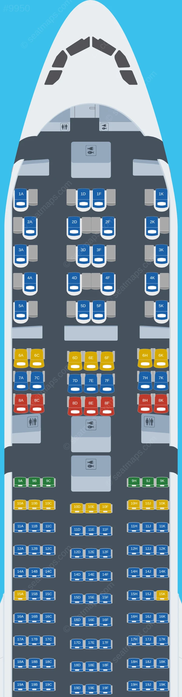 Corsair International Airbus A330-900neo seatmap preview