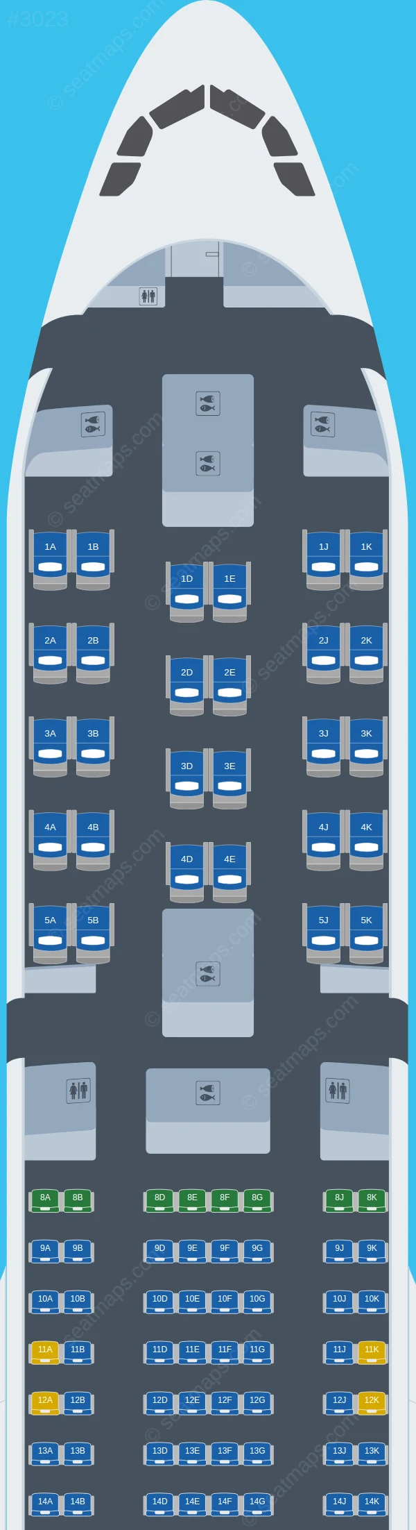 Turkish Airlines Airbus A330-300 V.1 seatmap preview