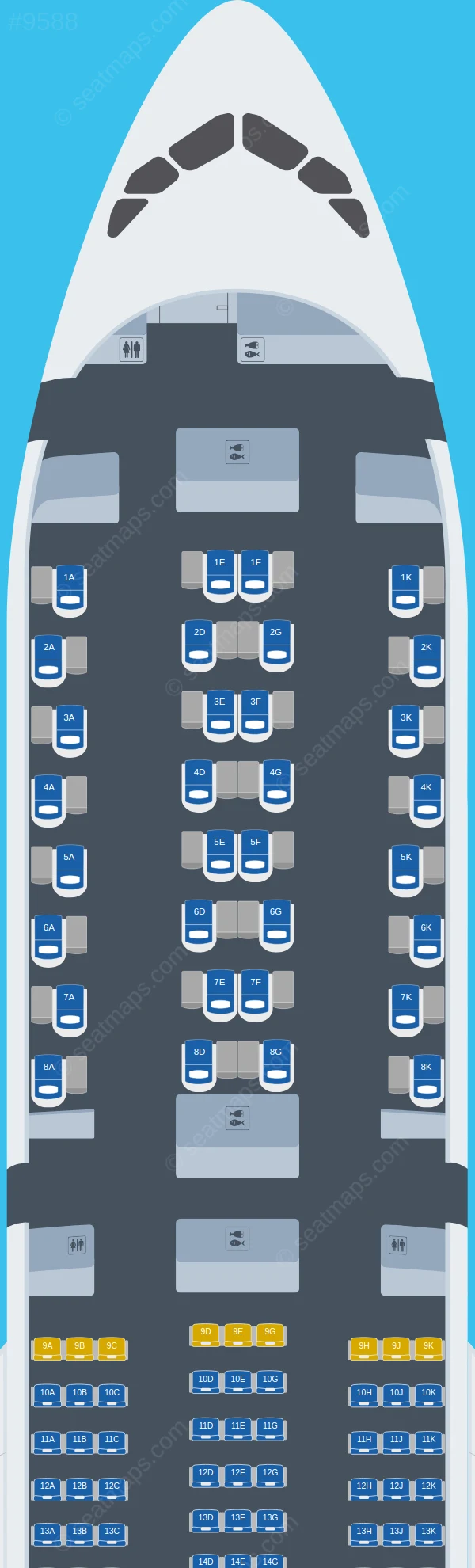 Turkish Airlines Airbus A350-900 V.1 seatmap preview