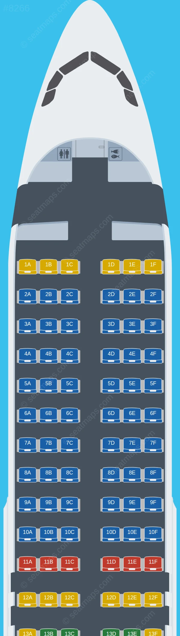 Yamal Airlines Airbus A320-200 V.2 seatmap preview