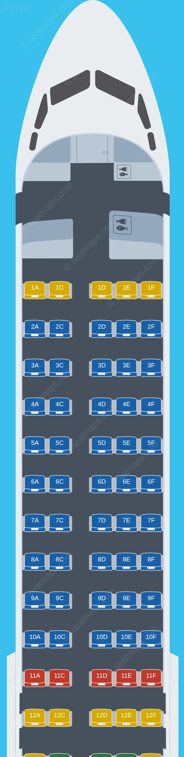 Qantas Fokker 100 V.1 seatmap preview