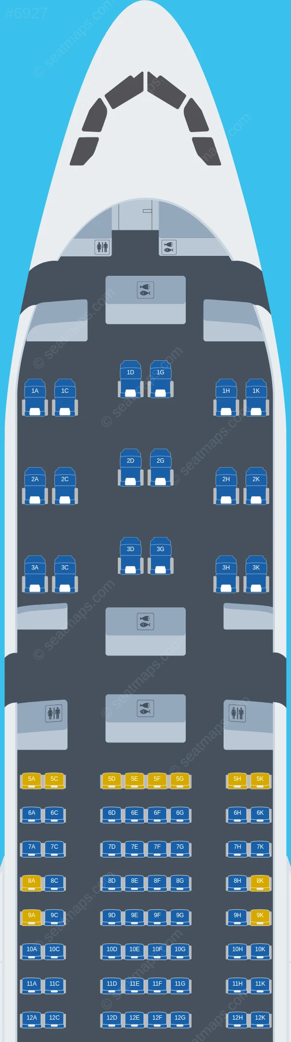 iFly Airlines Airbus A330-200 V.4 seatmap preview
