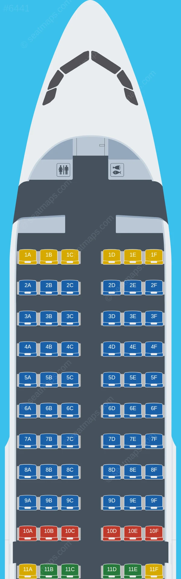 Air Serbia Airbus A319-100 seatmap preview