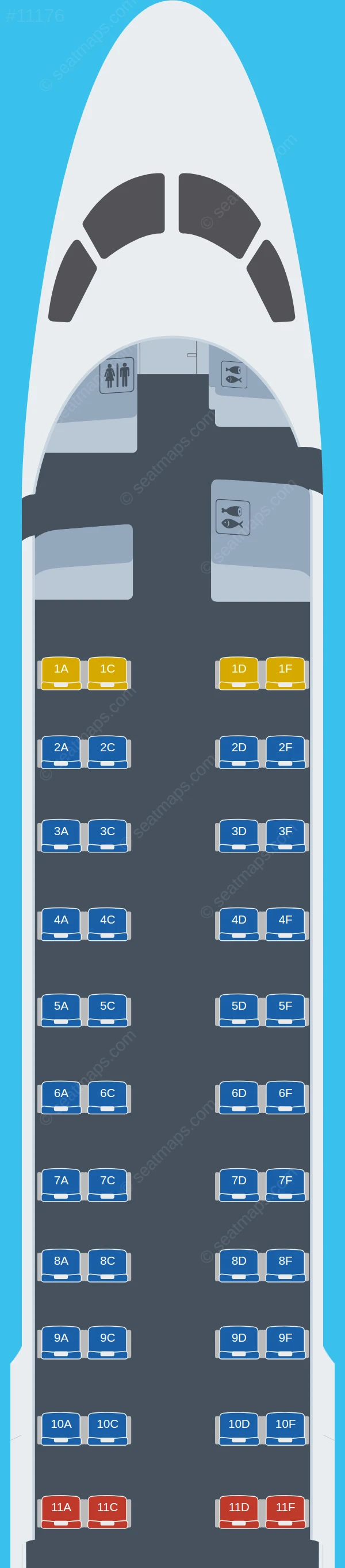 Air Dolomiti Embraer E190 seatmap preview
