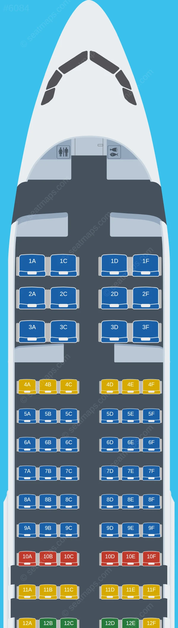 Rossiya Airbus A320-200 V.1 seatmap preview