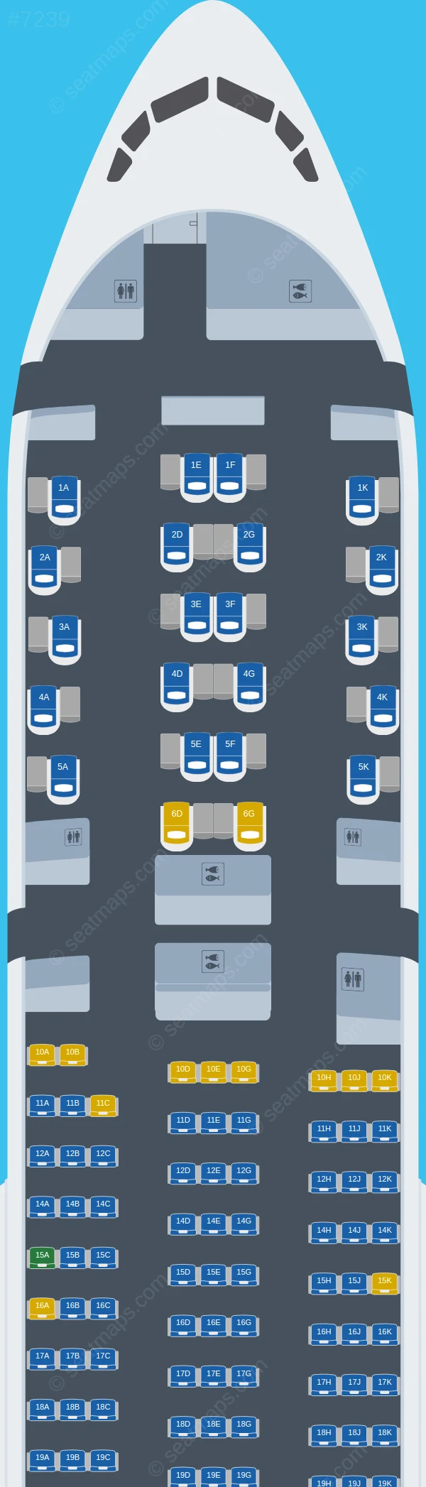 Asiana Airlines Boeing 777-200ER V.4 seatmap preview