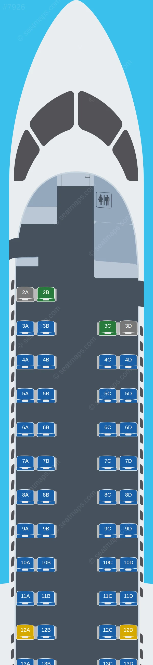 Jambojet De Havilland Q400 seatmap preview