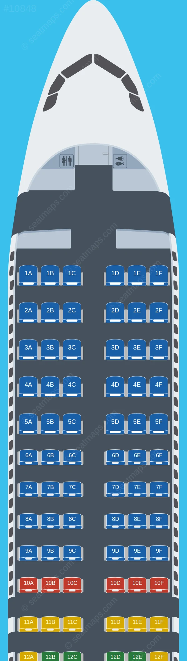 LATAM Airlines Airbus A320neo seatmap preview