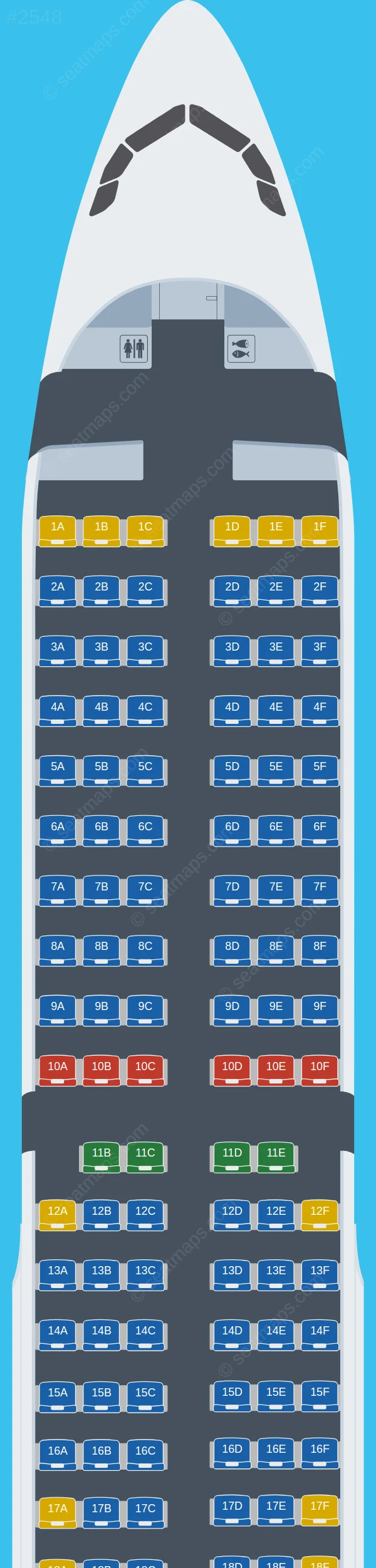 Jetstar Airways Airbus A321-200 V.2 seatmap preview