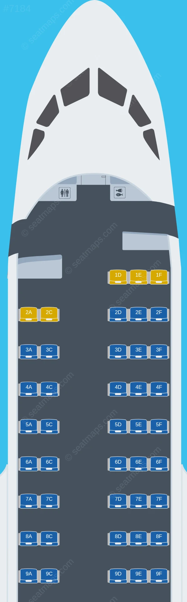 Yakutia Airlines Sukhoi Superjet 100-95 seatmap preview