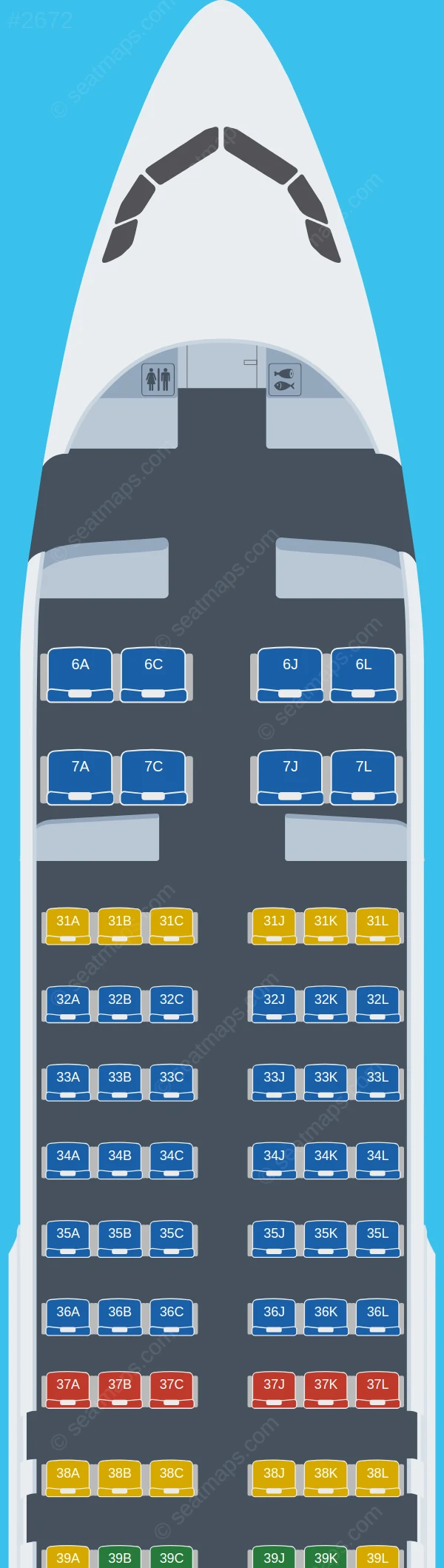 China Eastern Airbus A320-200 seatmap preview