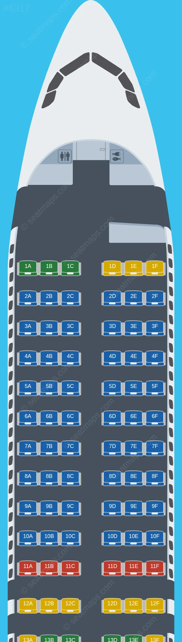 Viva Airbus A320neo seatmap preview