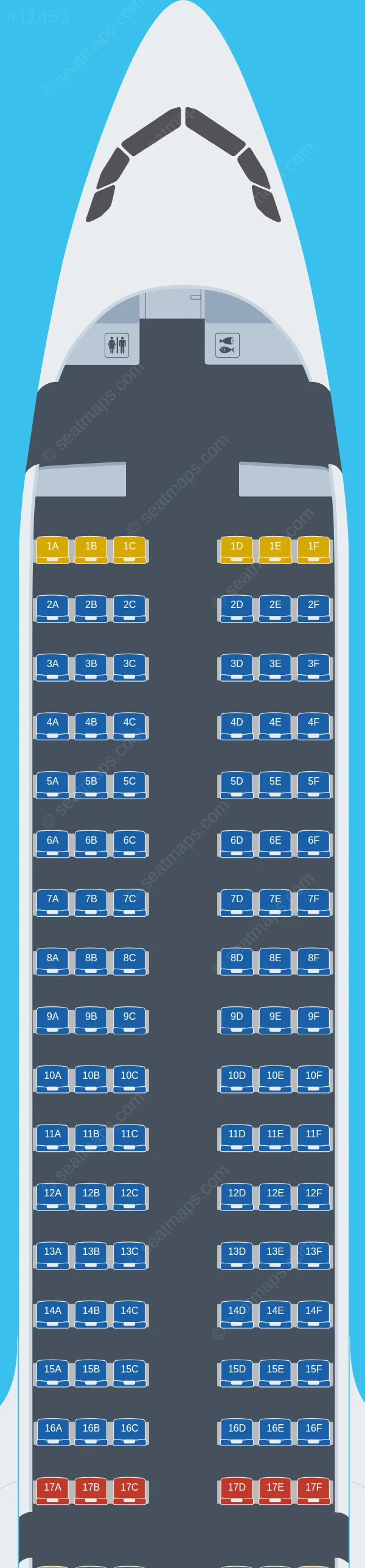 HiSky Europe Airbus A321neo LR seatmap preview