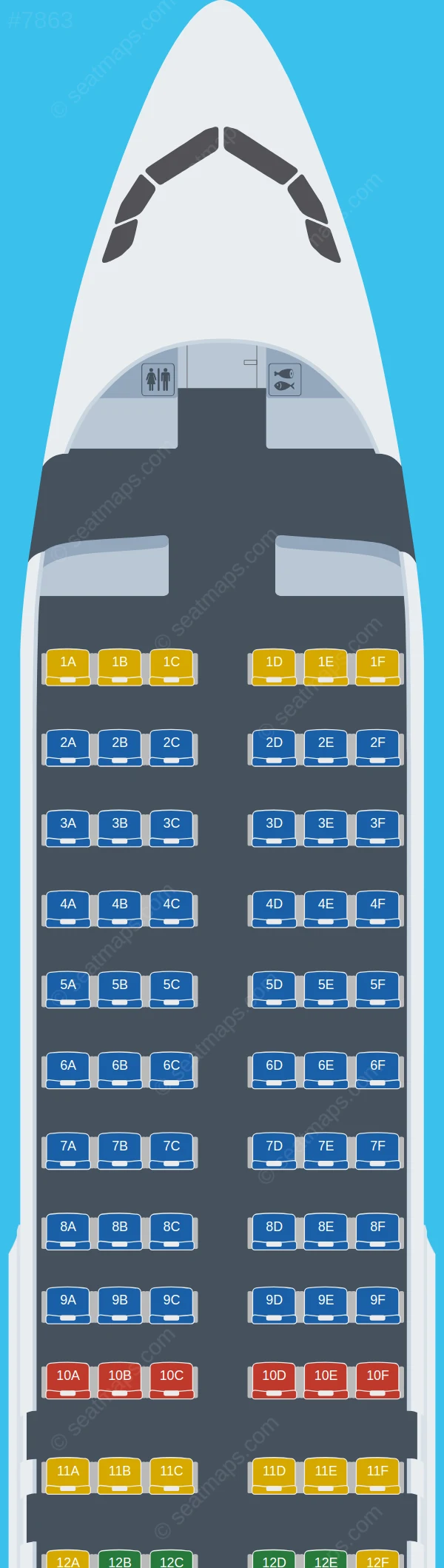 Swiss Airbus A320-200 V.2 seatmap preview