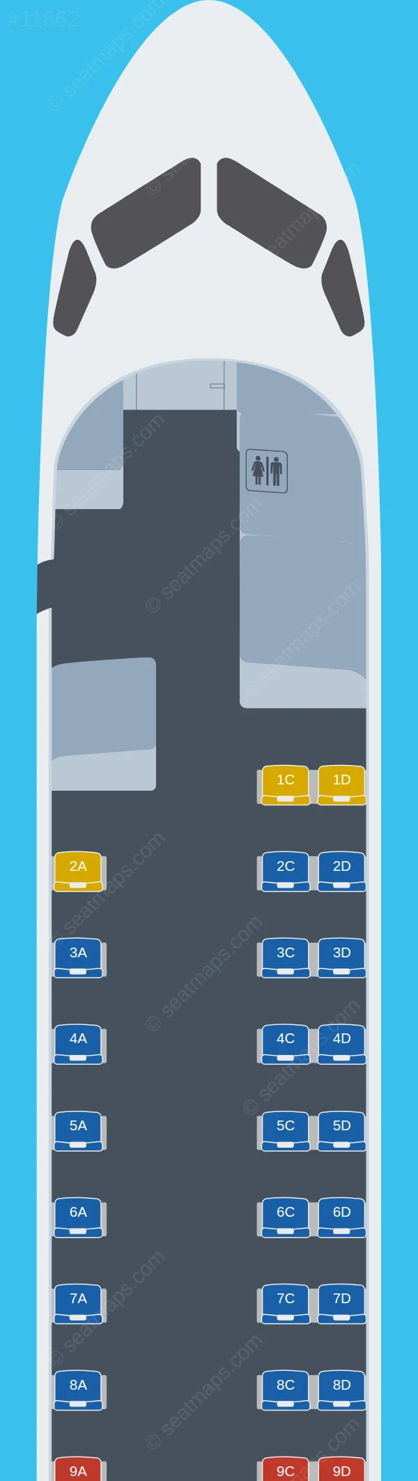 Frost Air Saab S2000 seatmap preview