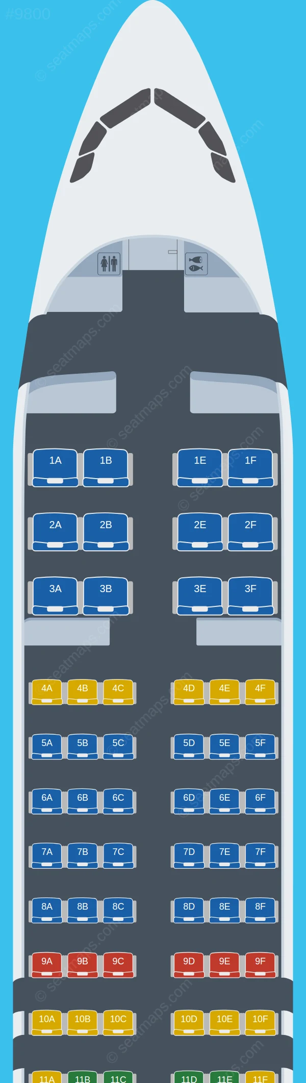 Uzbekistan Airways Airbus A320neo V.1 seatmap preview